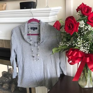 EUC Jones New York, gray, 3/4 sleeve, XL, sweater